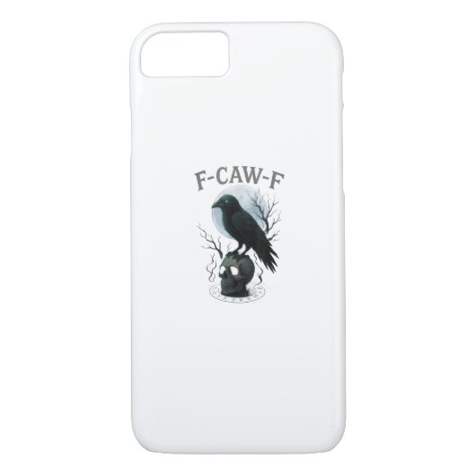 Gothic Crow F Caw F Raven Skull Halloween Graphic Case-Mate iPhoneケース (裏面)