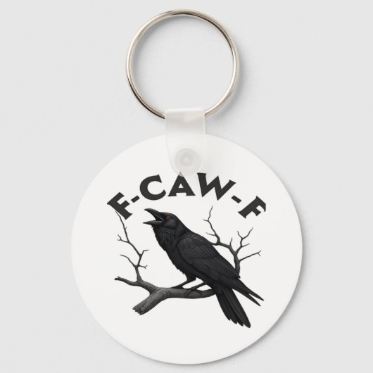 Gothic Crow Funny F-Caw-F Humor Essential Creative キーホルダー (正面)