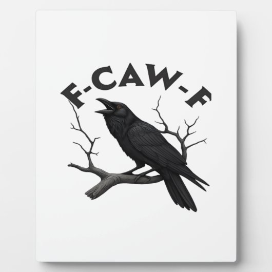 Gothic Crow Funny F-Caw-F Humor Essential Creative フォトプラーク (正面)