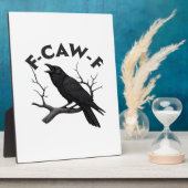 Gothic Crow Funny F-Caw-F Humor Essential Creative フォトプラーク (側面)