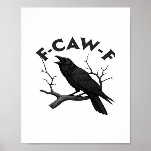 Gothic Crow Funny F-Caw-F Humor Essential Creative ポスター (正面)