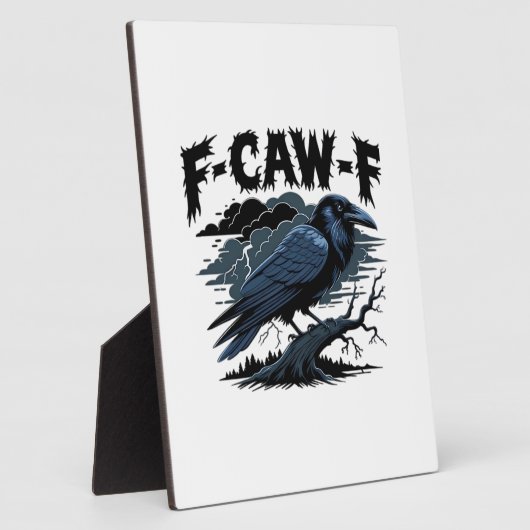 Gothic Crow Funny Humor F-Caw-F Essential Minimal  フォトプラーク (側面)