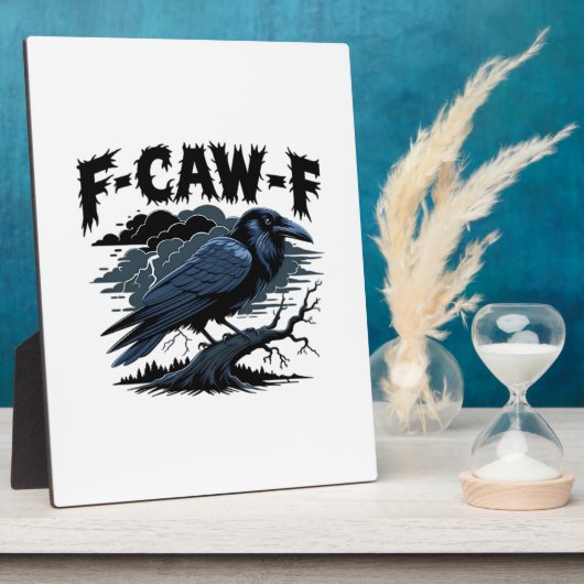 Gothic Crow Funny Humor F-Caw-F Essential Minimal  フォトプラーク (側面)