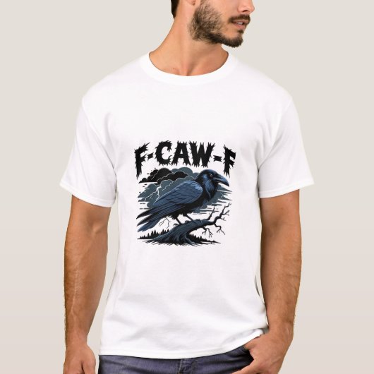 Gothic Crow Funny Humor F-Caw-F Essential Minimal Tシャツ (正面)