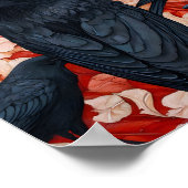 Gothic Crow Gathering Red Monument surreal poster ポスター (角)