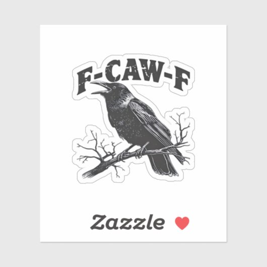 Gothic Crow Humor F-Caw-F Funny Essential シール (シート)