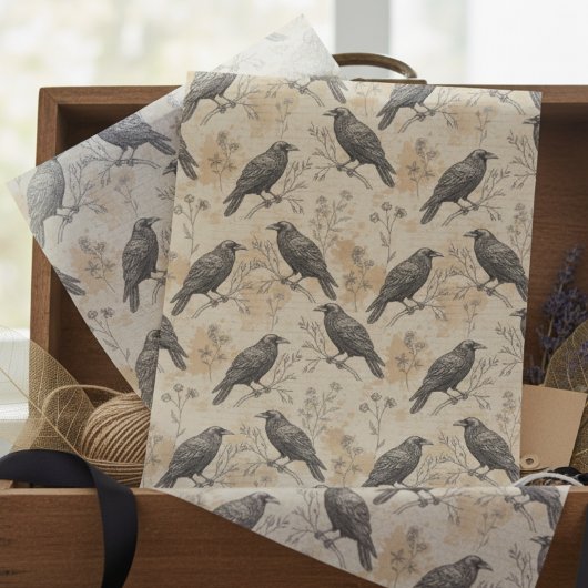 Gothic Crow Pattern Tissue Paper 薄葉紙