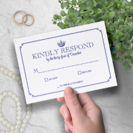 Gothic Crown Royal Blue Medieval or Fantasy RSVP