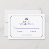 Gothic Crown Royal Blue Medieval or Fantasy RSVP (正面)