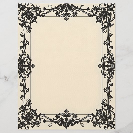 Gothic Damask Frame Stationery Paper レターヘッド (正面)