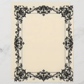Gothic Damask Frame Stationery Paper レターヘッド (正面/裏面)