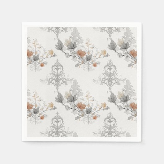 Gothic Damask Halloween スタンダードカクテルナプキン (正面)