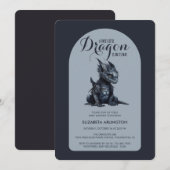 Gothic Dark Dragon Baby Shower Invitation 招待状 (正面/裏面)