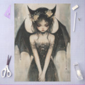 Gothic Dark Fairy with Floral Crown Decoupage 薄葉紙 (クラフト)