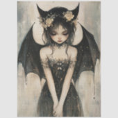 Gothic Dark Fairy with Floral Crown Decoupage 薄葉紙 (正面)