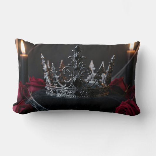 Gothic Dark Fantasy Crown Pillow ランバークッション (正面)
