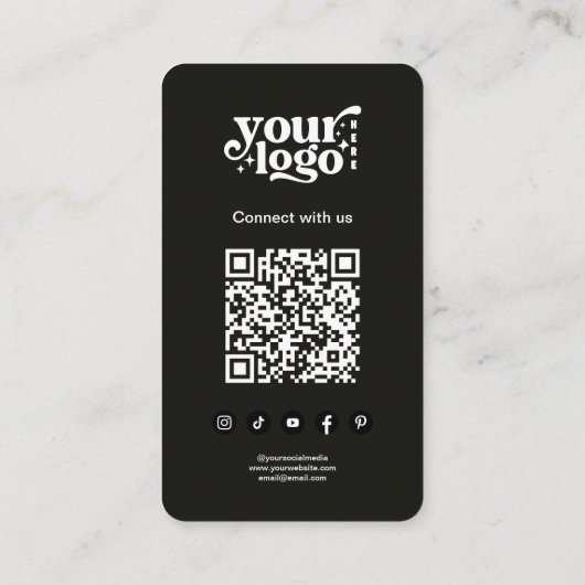 Gothic Dark Halloween QR Code Vertical  名刺 (裏面)