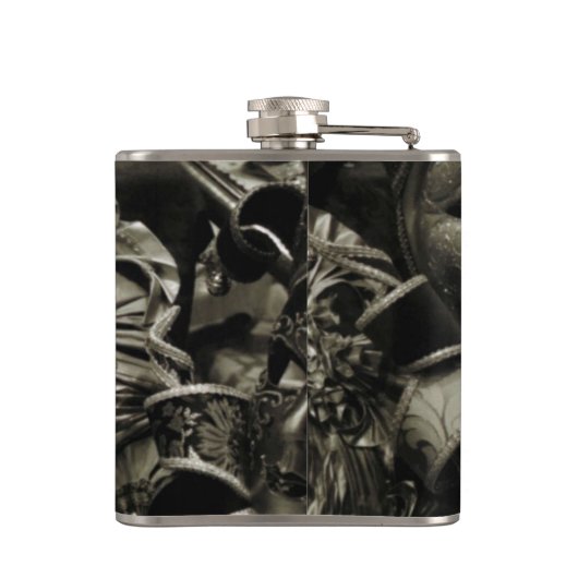 Gothic Dark Masquerade Masks Black フラスク (裏面)