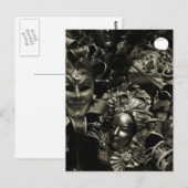Gothic Dark Masquerade Masks Black and White ポストカード (正面/裏面)