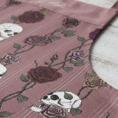 Gothic Dark Mauve Floral Skulls エプロン