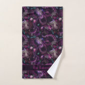 Gothic Dark Pink Tentacle With Flowers Bath Towel バスタオルセット (ハンドタオル)