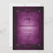 Gothic Dark Purple Birthday Invitation 招待状 (正面)