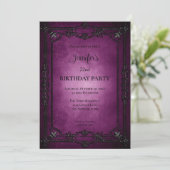 Gothic Dark Purple Birthday Invitation 招待状 (スタンド正面)