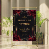 Gothic Dark Romance Elegant Wedding Welcome Sign ポスター