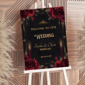 Gothic Dark Romance Elegant Wedding Welcome Sign ポスター