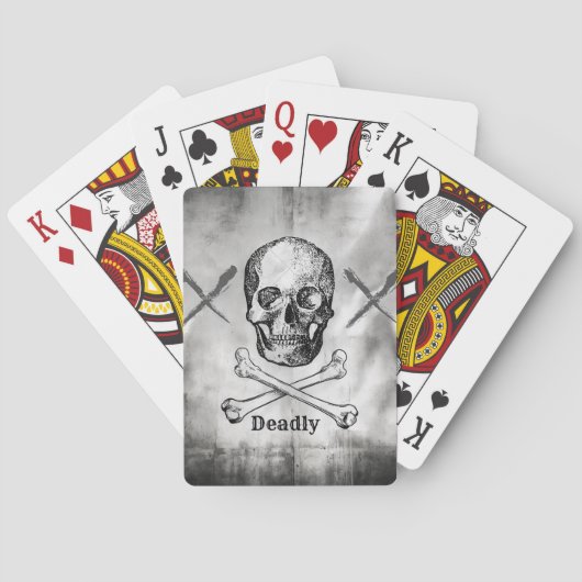 Gothic Deadly Skull and Crossed Bones Playing Card トランプ (裏面)