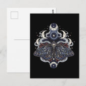 Gothic Death Moth and Moon Phases ポストカード (正面/裏面)
