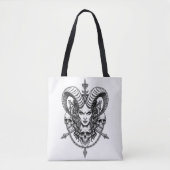 Gothic Demonic Queen Skull Art トートバッグ (正面)