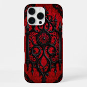 Gothic Design in Red and Black iPhoneケース (裏面)