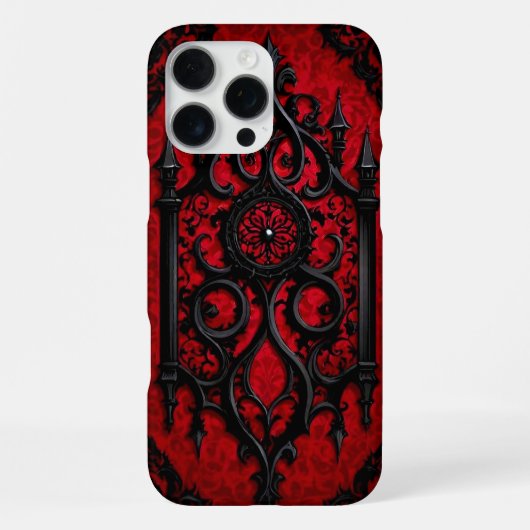 Gothic Design in Red and Black iPhoneケース (裏面)