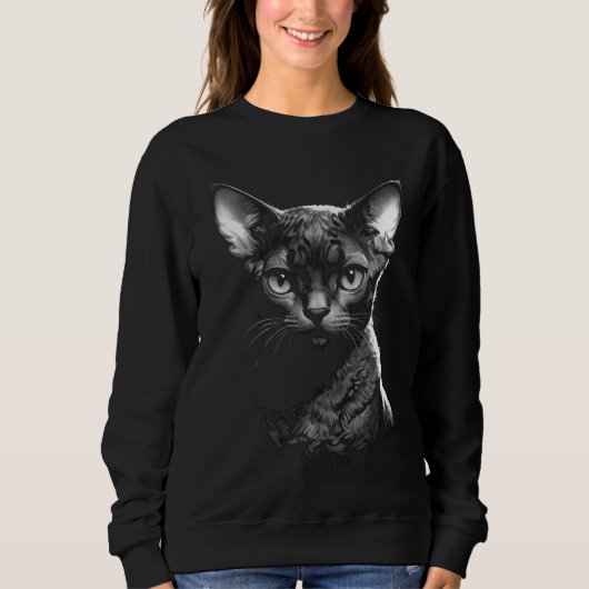 Gothic Devon Rex Art Women's Sweater スウェットシャツ (正面)