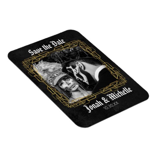 Gothic Dia De Los Muertos Save The Date マグネット (右側)