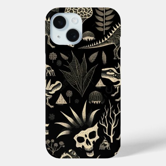 Gothic Dinosaur Skeleton Engraving Pattern  Case-Mate iPhoneケース (裏面)