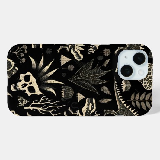 Gothic Dinosaur Skeleton Engraving Pattern  Case-Mate iPhoneケース (裏面 (横))