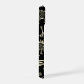 Gothic Dinosaur Skeleton Engraving Pattern iPhone 15ケース (右側面)
