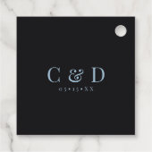 Gothic Dusty Blue Floral Spiderweb Thank You フェイバータグ (裏面)