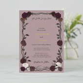 Gothic Dusty Mauve Til Death Wedding Foil 箔招待状 (立ち正面)