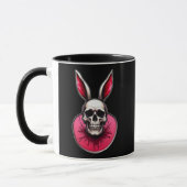 Gothic Easter Bunny – Skull Art - caneca マグカップ (左)