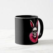 Gothic Easter Bunny – Skull Art - caneca マグカップ (正面右)