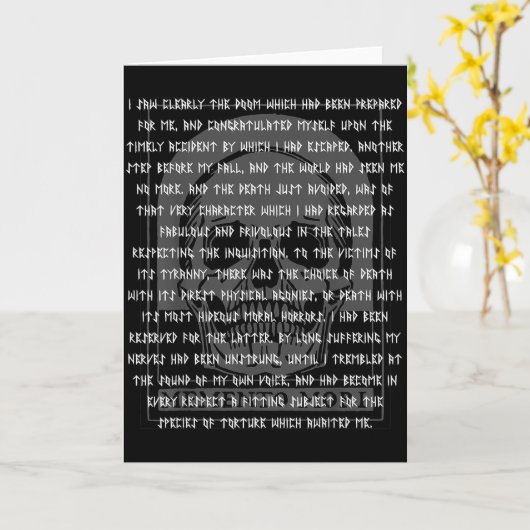 Gothic Edgar Allan E Memento Mori Skull Halloween  カード (黄色い花)