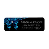 Gothic Elegance | Aquamarine Blue Bow Dark Address ラベル (正面)