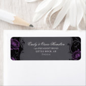 Gothic Elegance Purple Boho Rose Return Address ラベル (インサイチュ)