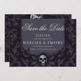 Gothic Elegance Purple Boho Skull Save The Date セーブザデート
