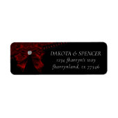 Gothic Elegance | Ruby Red Bow Dark Moody Address ラベル (正面)