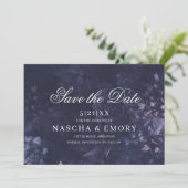Gothic Elegant Dark Purple Floral Boho Wedding セーブザデート (スタンド正面)