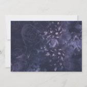 Gothic Elegant Dark Purple Floral Boho Wedding セーブザデート (裏面)